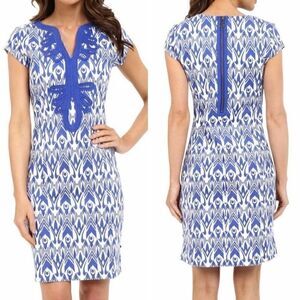 Hatley Dress Womens size Small petite Ikat Print Shift cotton blend embroidered